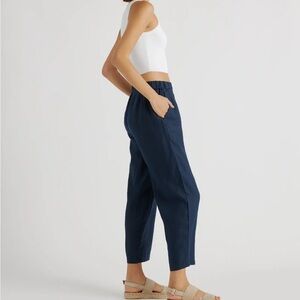 Quince Blue Ankle Cropped Pants Relaxed Fit